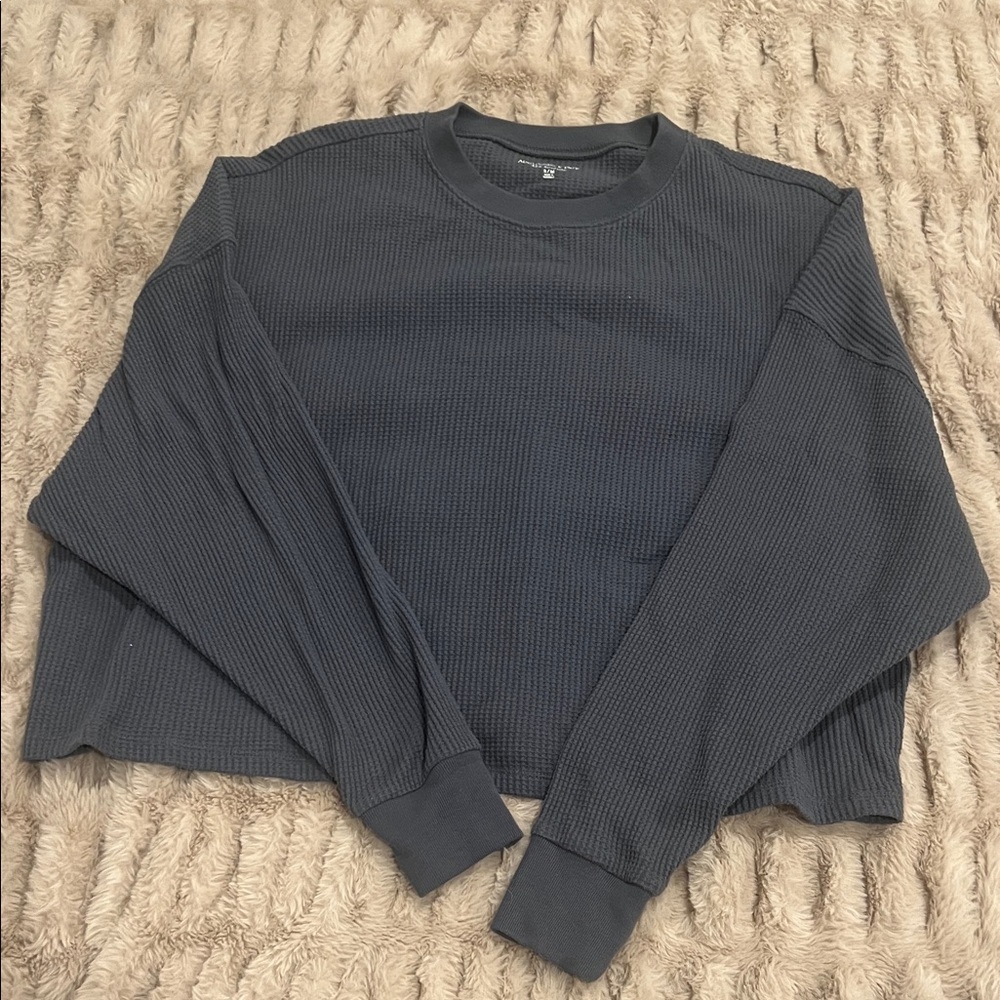 Women’s Abercrombie and Fitch Waffle Oversized Cropped Long Sleeve Size S/M